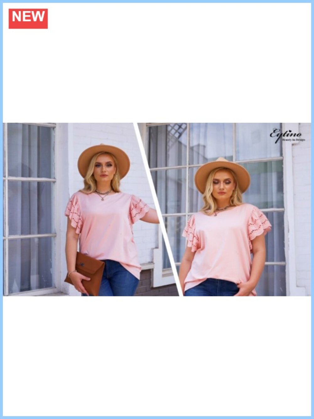 Plus Size Tunic Top Short Sleeve Round Neck Hollow Out Casual Loose Tee - Picture 6 of 6